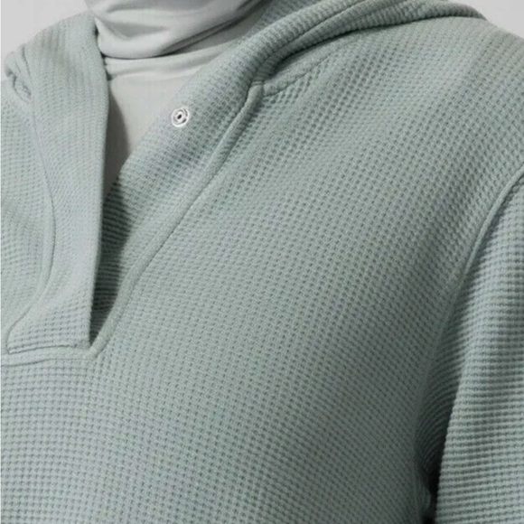Athleta Coaster Luxe Waffle Hoodie Sz Large Seafoam Minimalistic. - Picture 2 of 10